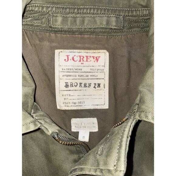 J.Crew Olive Green Field Jacket Broken In Cotton Utility S - Picture 4 of 6
